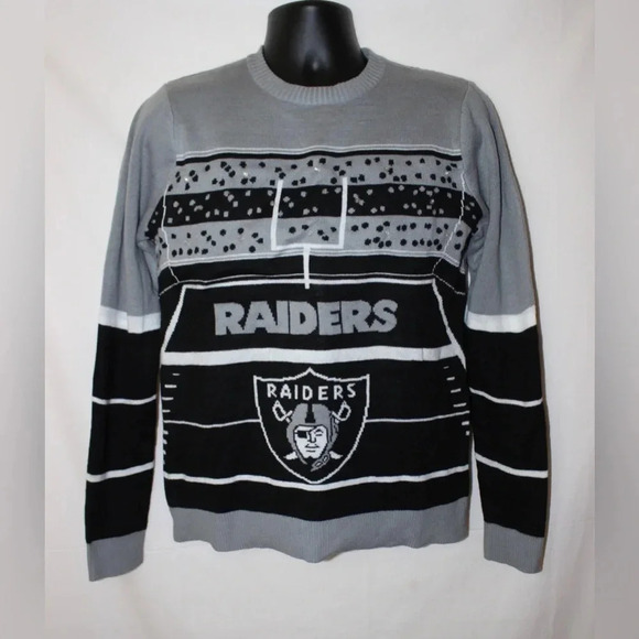 Men’s Las Vegas Raiders Stadium Football Lightup Crewneck Sweater Size Small - Picture 1 of 12